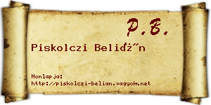 Piskolczi Belián névjegykártya